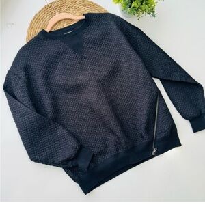UO Silence + Noise Textured Crew Neck Sweatshirt